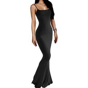 AnotherChill Women's Casual Lounge Slip Long Dress Sexy Sleeveless Backless